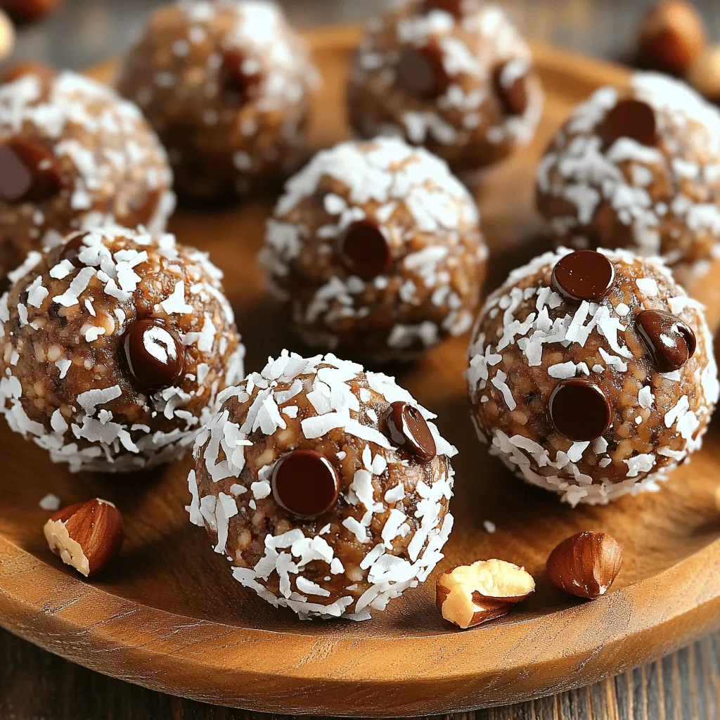 Schokoladen-Haselnuss-Energieme Balls Kraftvolle Snacks