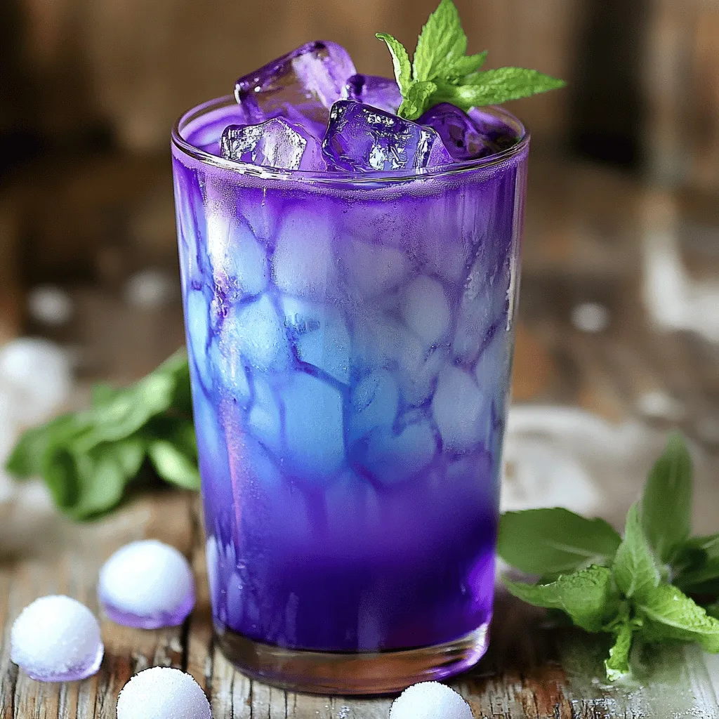 Zuckerfreie Blaubeer italienische Cremesoda frisch genießen