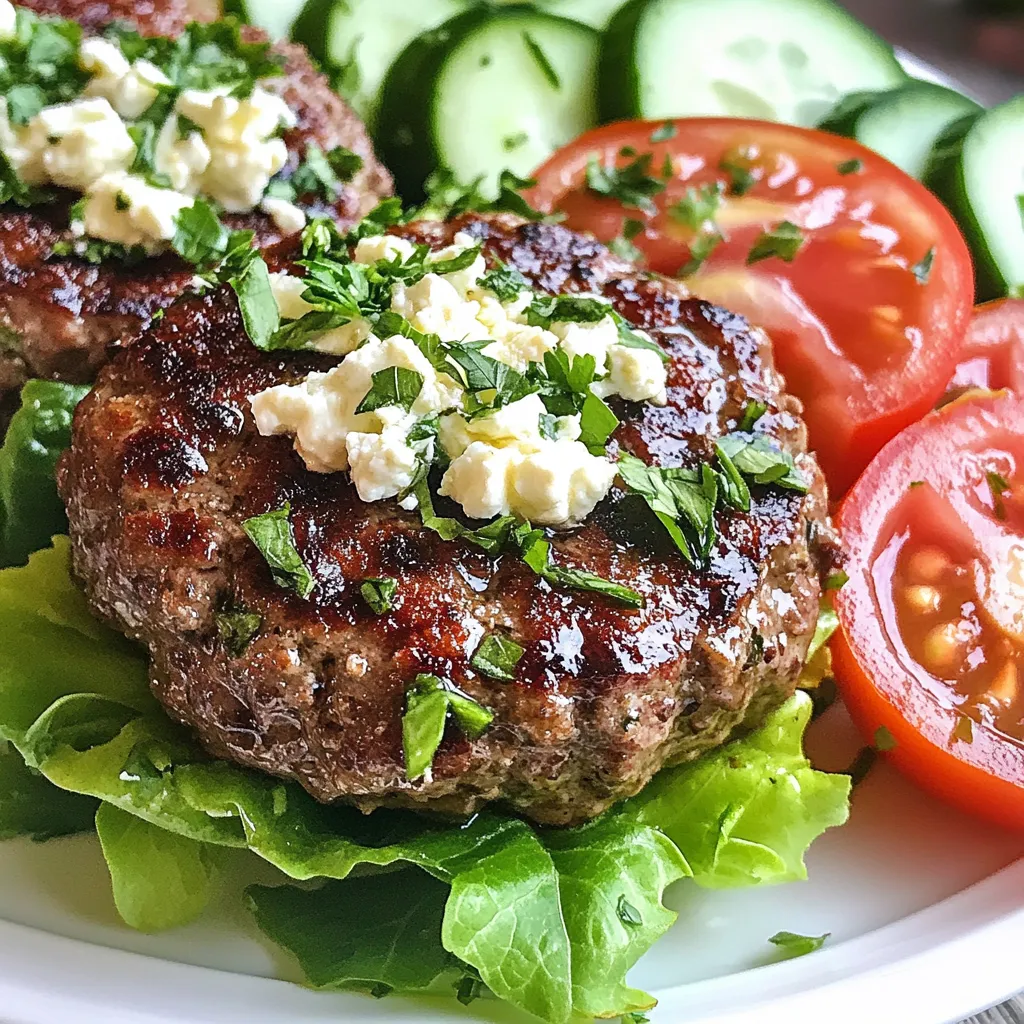 Keto Feta Beef Burgers für saftigen Genuss