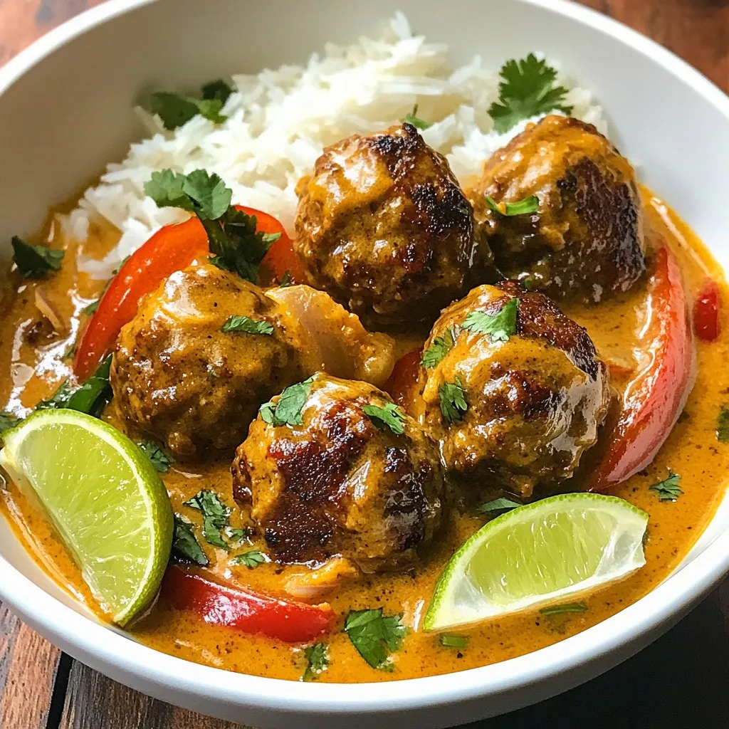 Jerk Meatballs in Coconut Curry Köstlich und Einfach