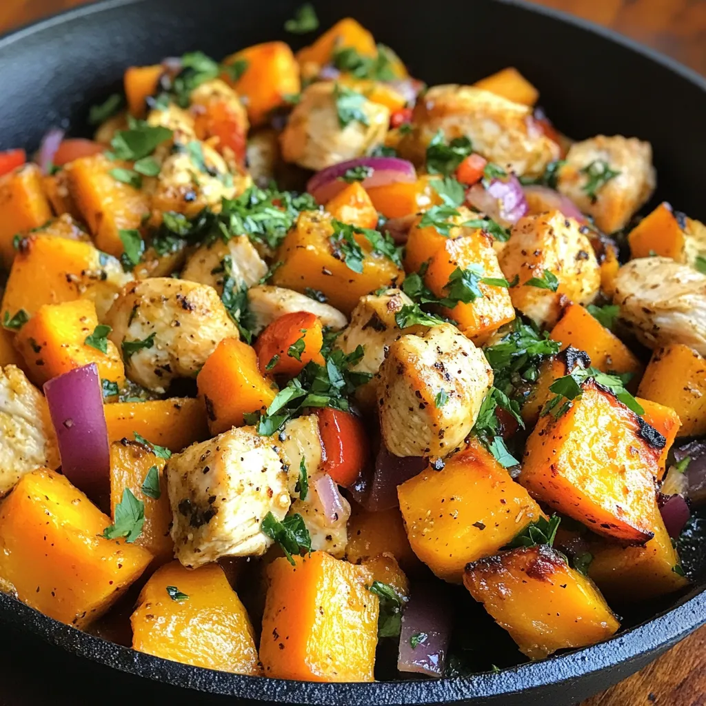 Hähnchen Süßkartoffel Pfanne Einfach und Köstlich