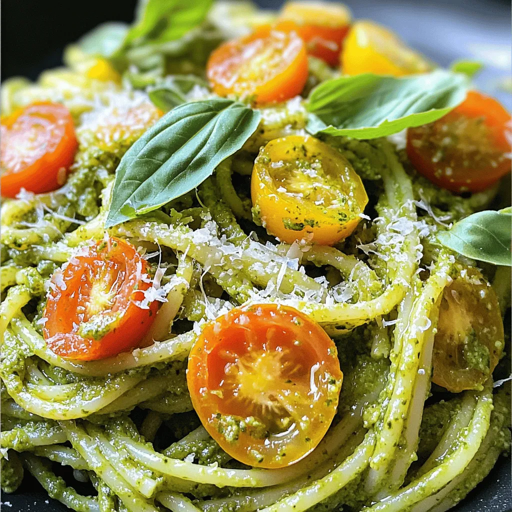 Lemon Basil Pesto Pasta Frisch und Einfach Zubereiten