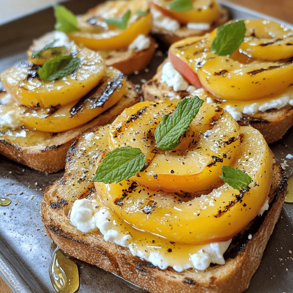 Toasted Bread, Grilled Nectarines Frisch und Einfach