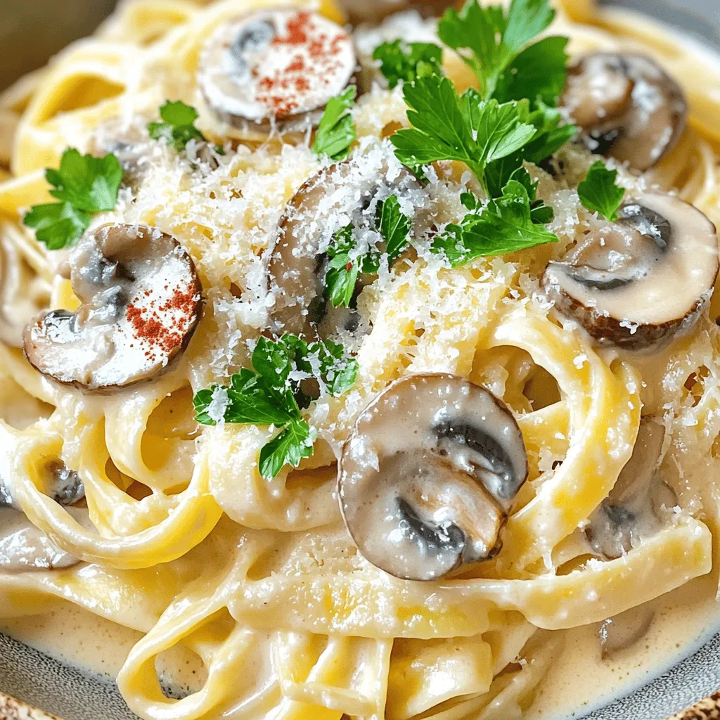 Cremige Bacon Pilz Pasta Einfache und leckere Speise