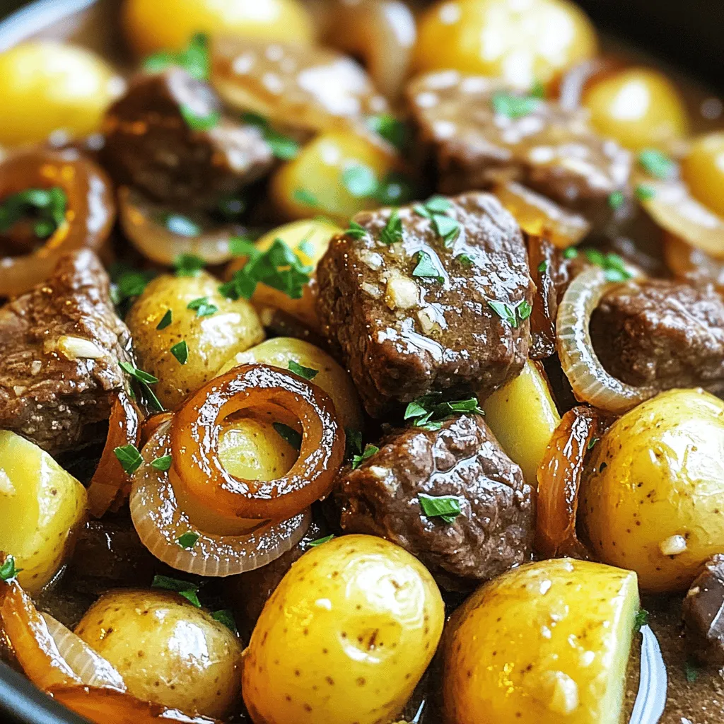 Slow Cooker Garlic Butter Beef Bites &#038; Potatoes genießen