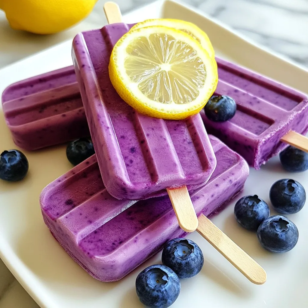 Blaubeer-Zitronen-Joghurt-Popsicles Einfach und Lecker