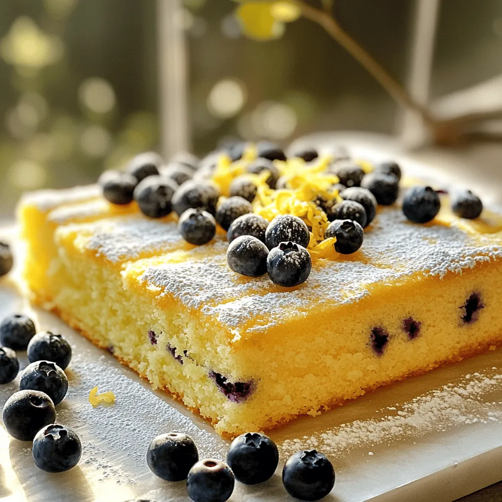 Lemon Olive Oil Blueberry Sheet Cake Einfach und Lecker