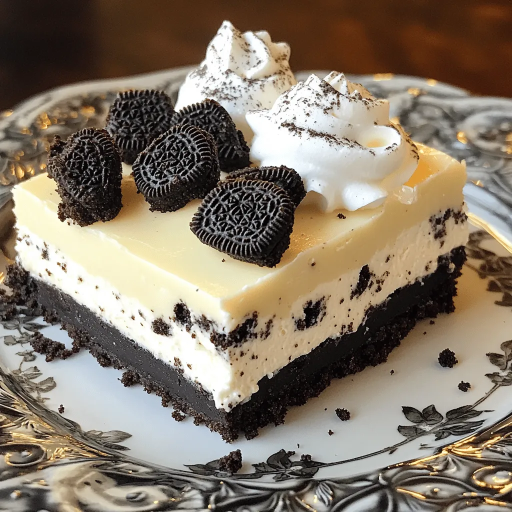 No-Bake Oreo Cheesecake Bars Einfaches Rezept