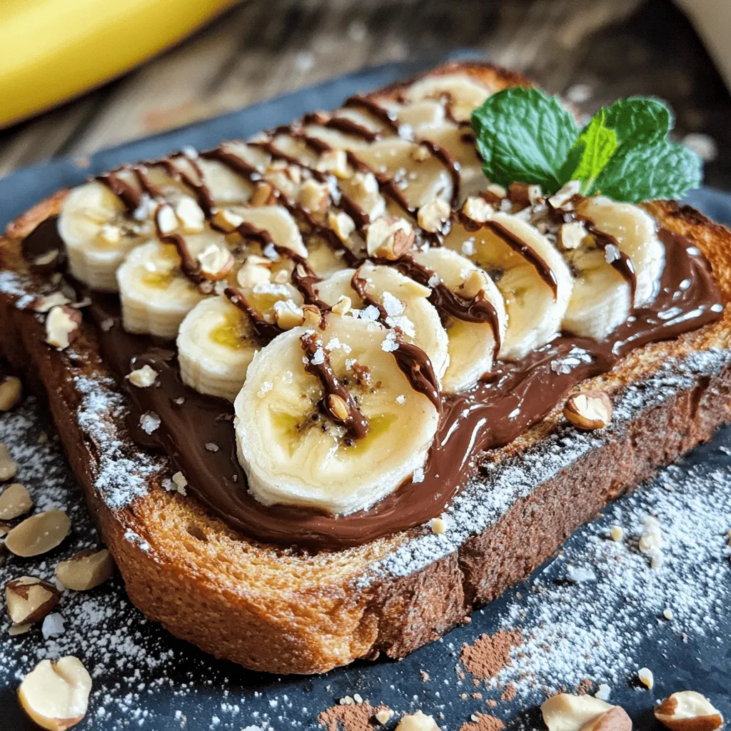 Schokoladen-Hazelnuss-Bananen-Toast Einfach und Lecker