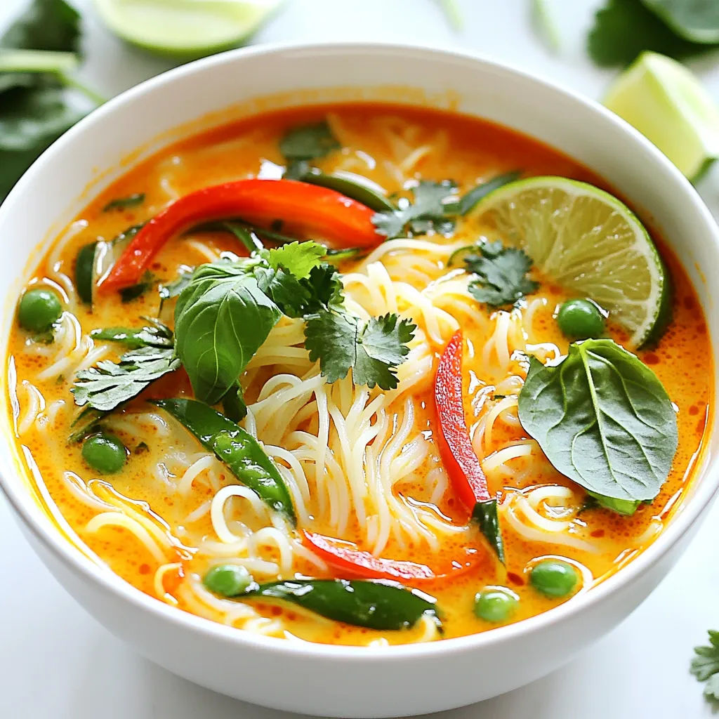 Thai Rote Curry-Nudelsuppe Frisch und Geschmackvoll