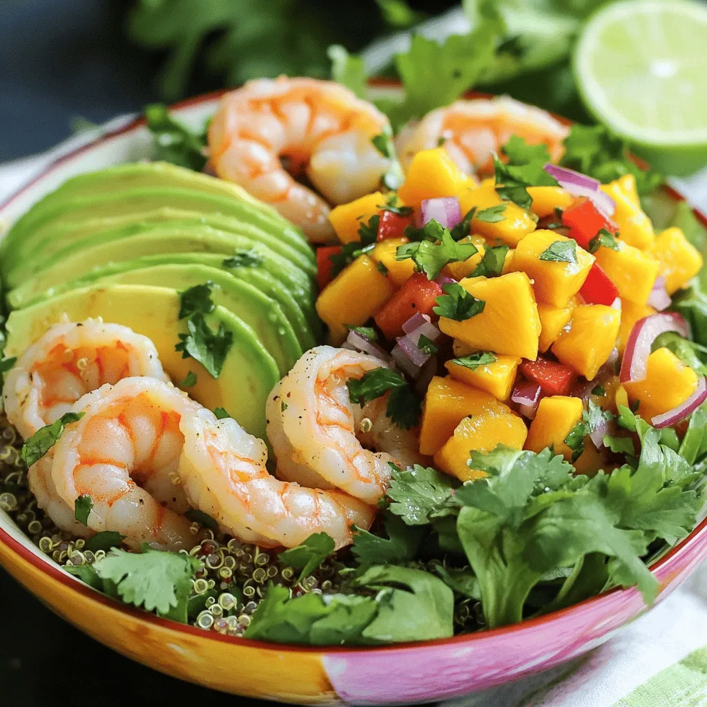 Schmackhafte Shrimp Avocado Bowls mit Mango Salsa