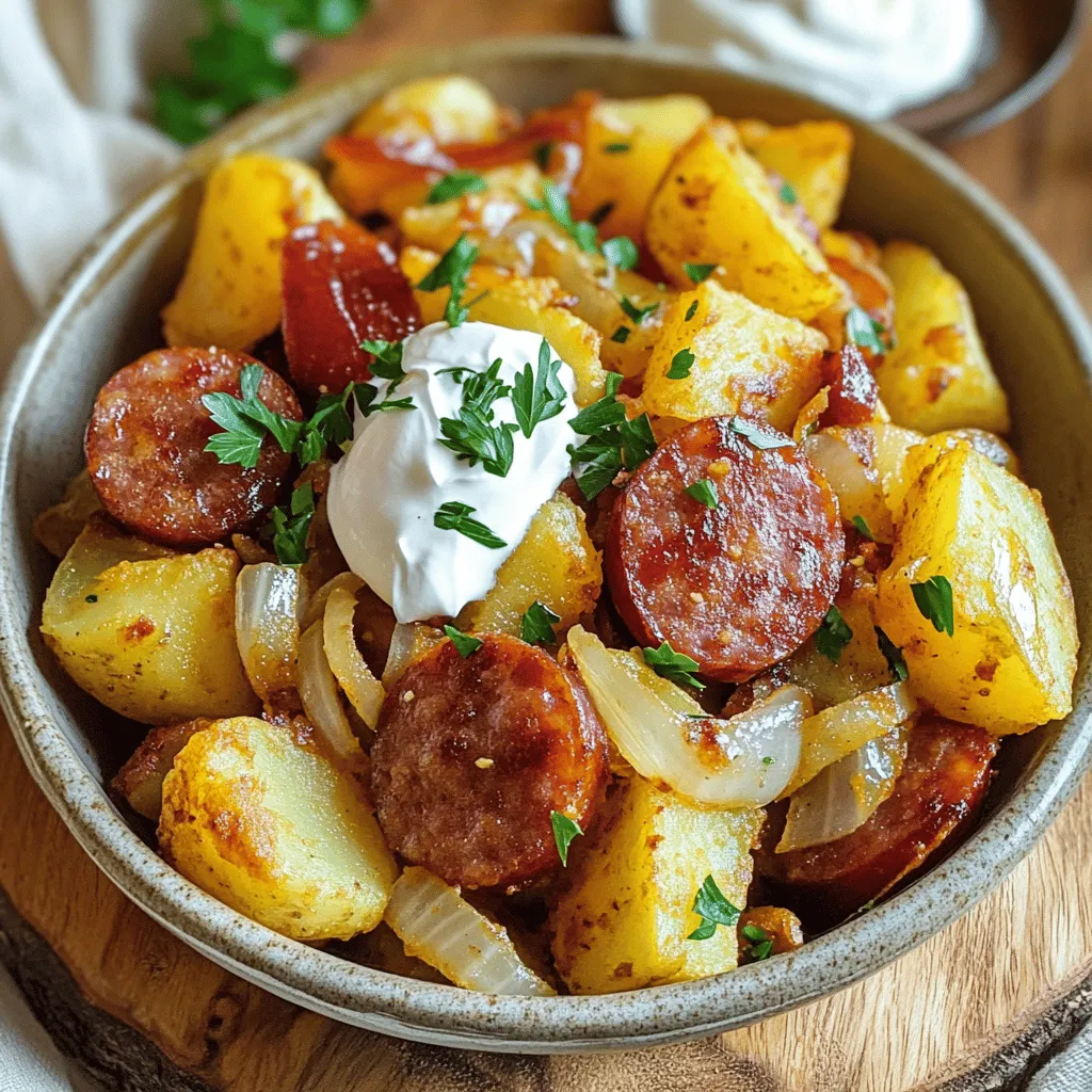 Crispy Fried Potatoes with Polish Sausage Leckerbissen