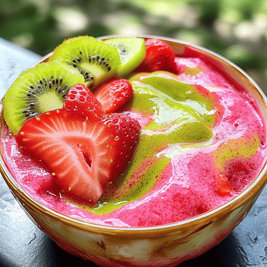 Erdbeer Kiwi Matcha Freeze Frisch und Lecker Rezept
