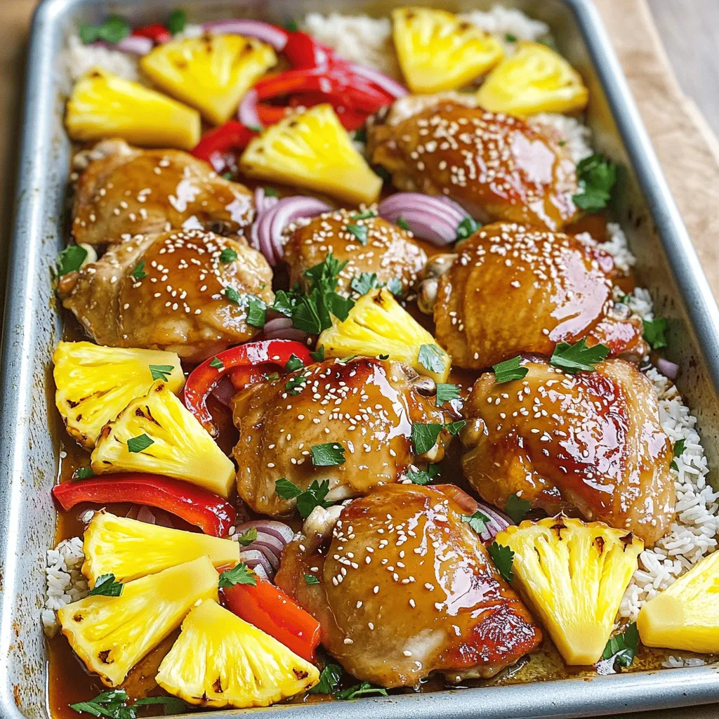 Teriyaki Chicken &#038; Pineapple Sheet Pan Rezept lecker