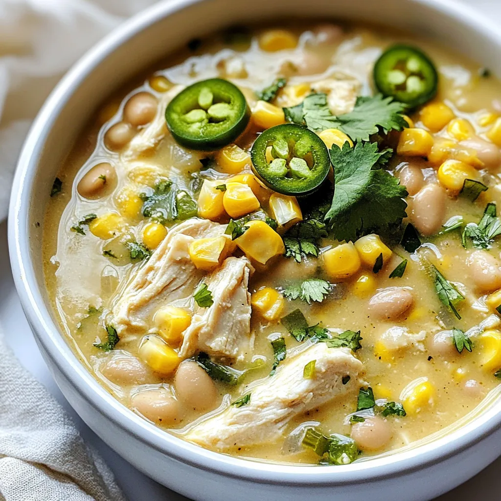White Chicken Chili köstliche einfache Mahlzeit