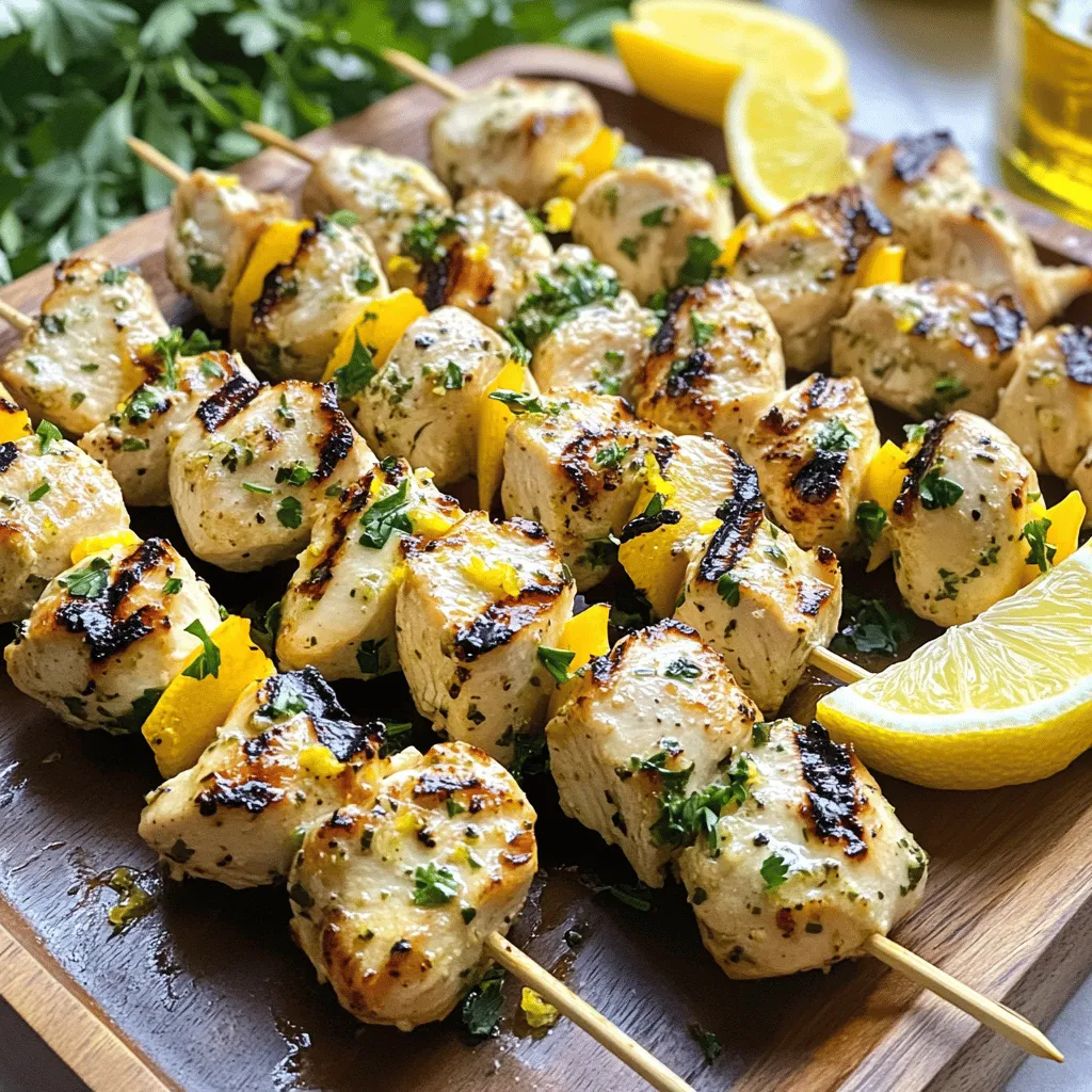 Leckere Lemon Garlic Herb Chicken Skewers Grillzeit