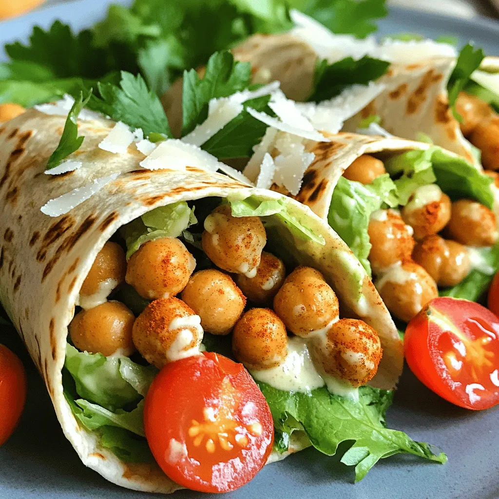 Krosse Kichererbsen Caesar Wraps Einfaches Rezept