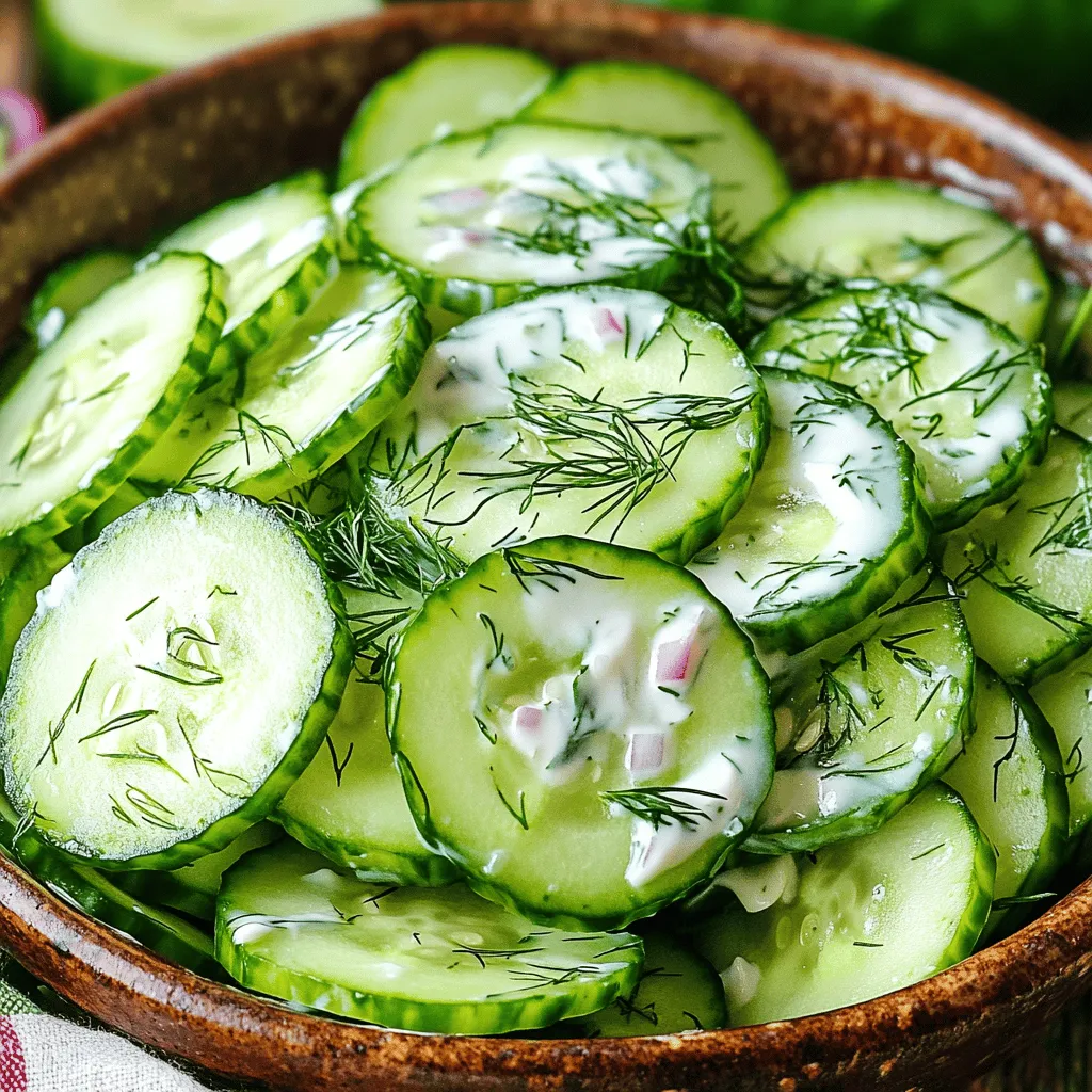 Creamy Cucumber Dill Salad Frisch und Einfach Zubereiten