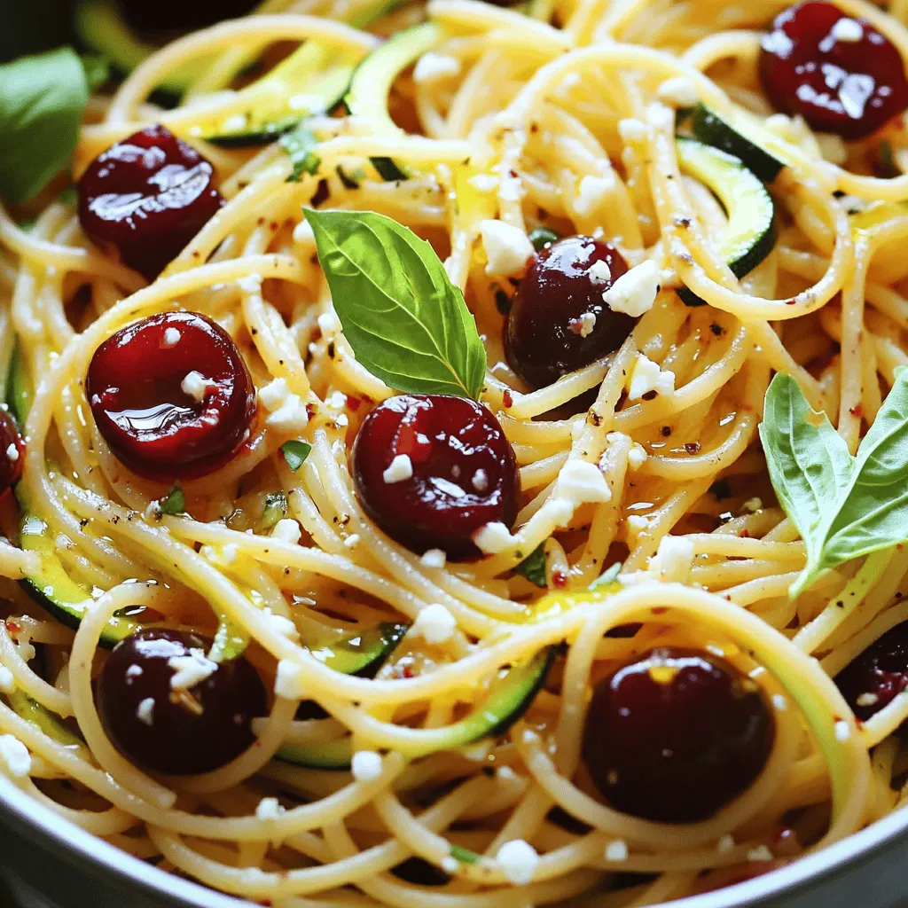 Sommerliche Cherry Spaghetti Frisch und Einladend