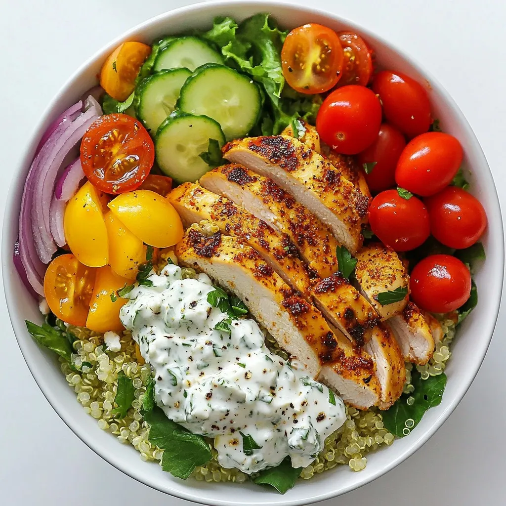 Griechische Gyro Bowl mit Tzatziki Frisch und Lecker