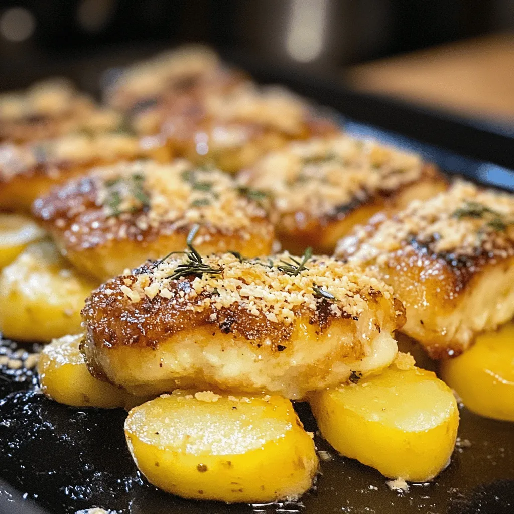 Für das Ein-Pfannen Knoblauch Parmesan Hühnchen & Kartoffeln brauchst du einige wichtige Zutaten. Zuerst benötigst du vier Hähnchenbrustfilets. Die Hähnchenbrust marinieren ist entscheidend für guten Geschmack. Ich empfehle, die Hähnchenbrust in einer Mischung aus Olivenöl, Knoblauch, Paprikapulver, Oregano, Salz und Pfeffer zu marinieren.