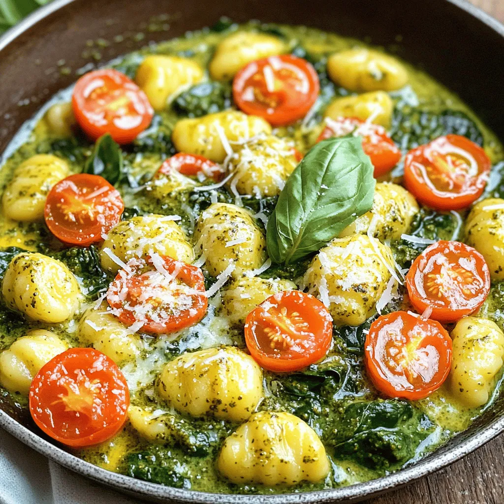 Creamy Pesto Gnocchi Skillet Schnelle Mahlzeit Zubereitung