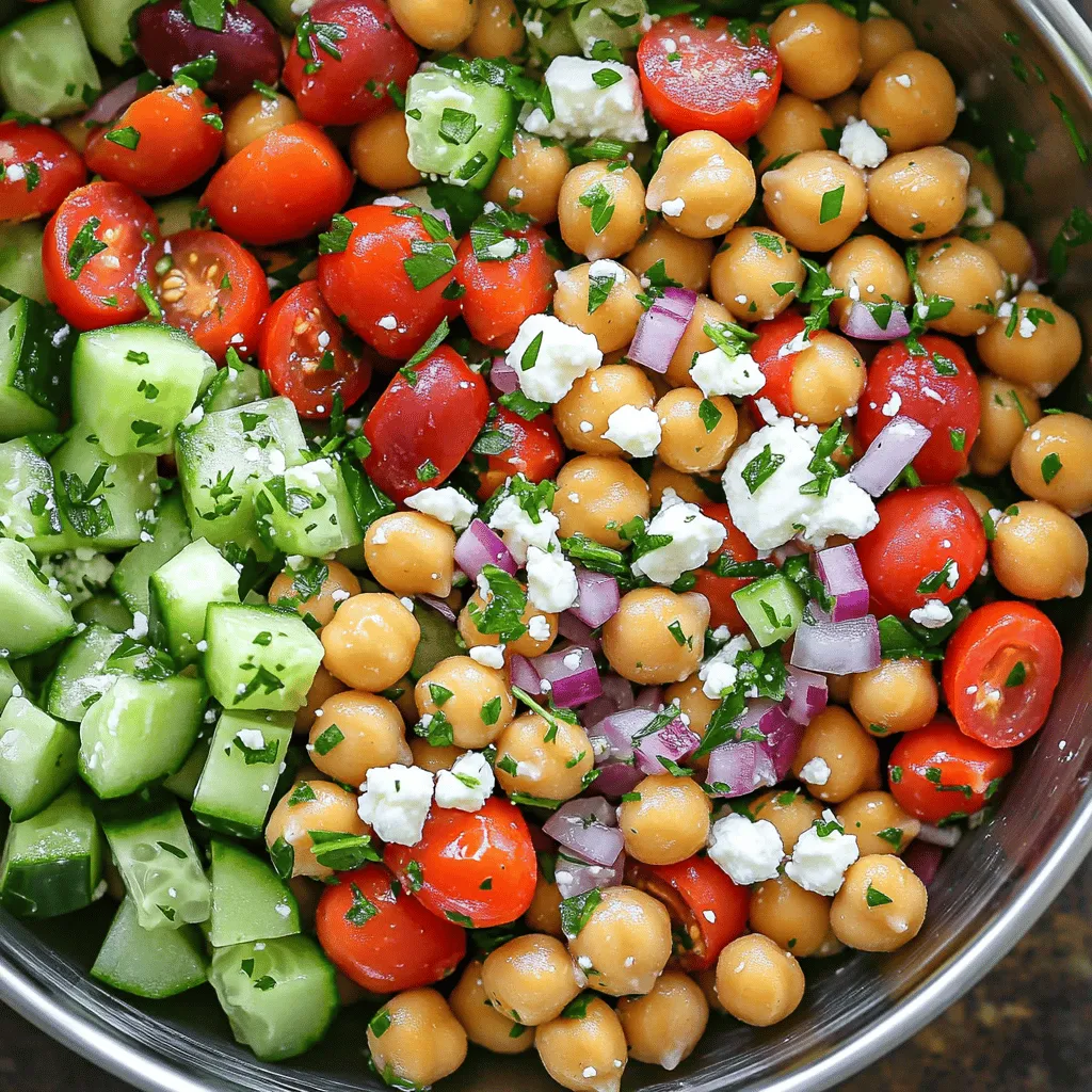 Mediterraner Kichererbsensalat frisches und gesundes Essen