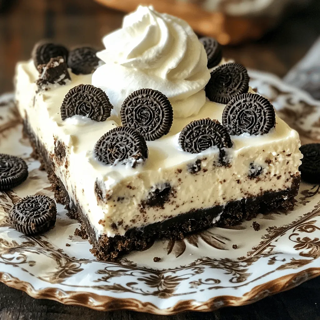 No-Bake Oreo Cheesecake Bars Einfach und Lecker
