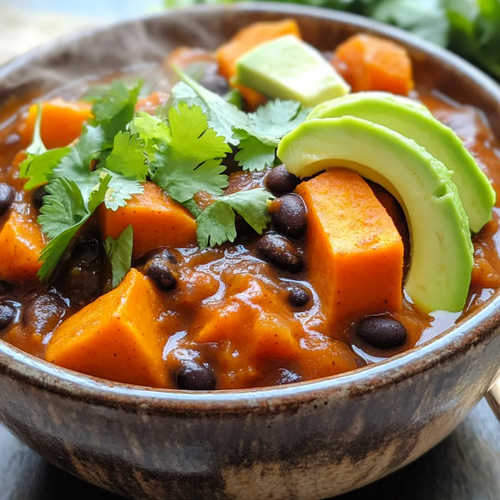 Slow Cooker Sweet Potato Black Bean Chili Lecker und Nahrhaft