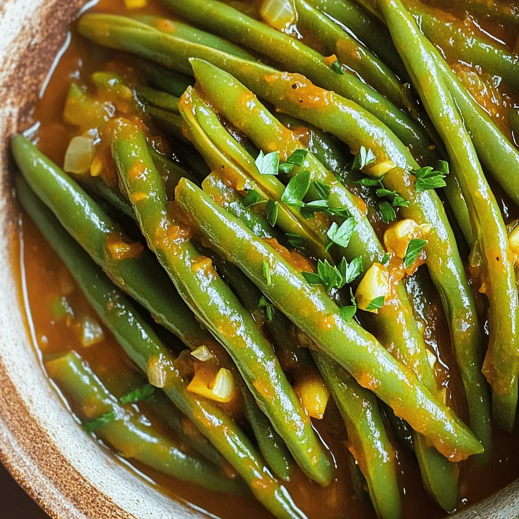 Grüne Bohnen in Tomatensauce sind einfach und lecker. Um sie richtig zuzubereiten, brauchen Sie frische oder gefrorene grüne Bohnen, gehackte Tomaten, Zwiebeln, Knoblauch, Olivenöl, Zucker, Oregano, Salz und Pfeffer. Diese Zutaten sorgen für einen tollen Geschmack.