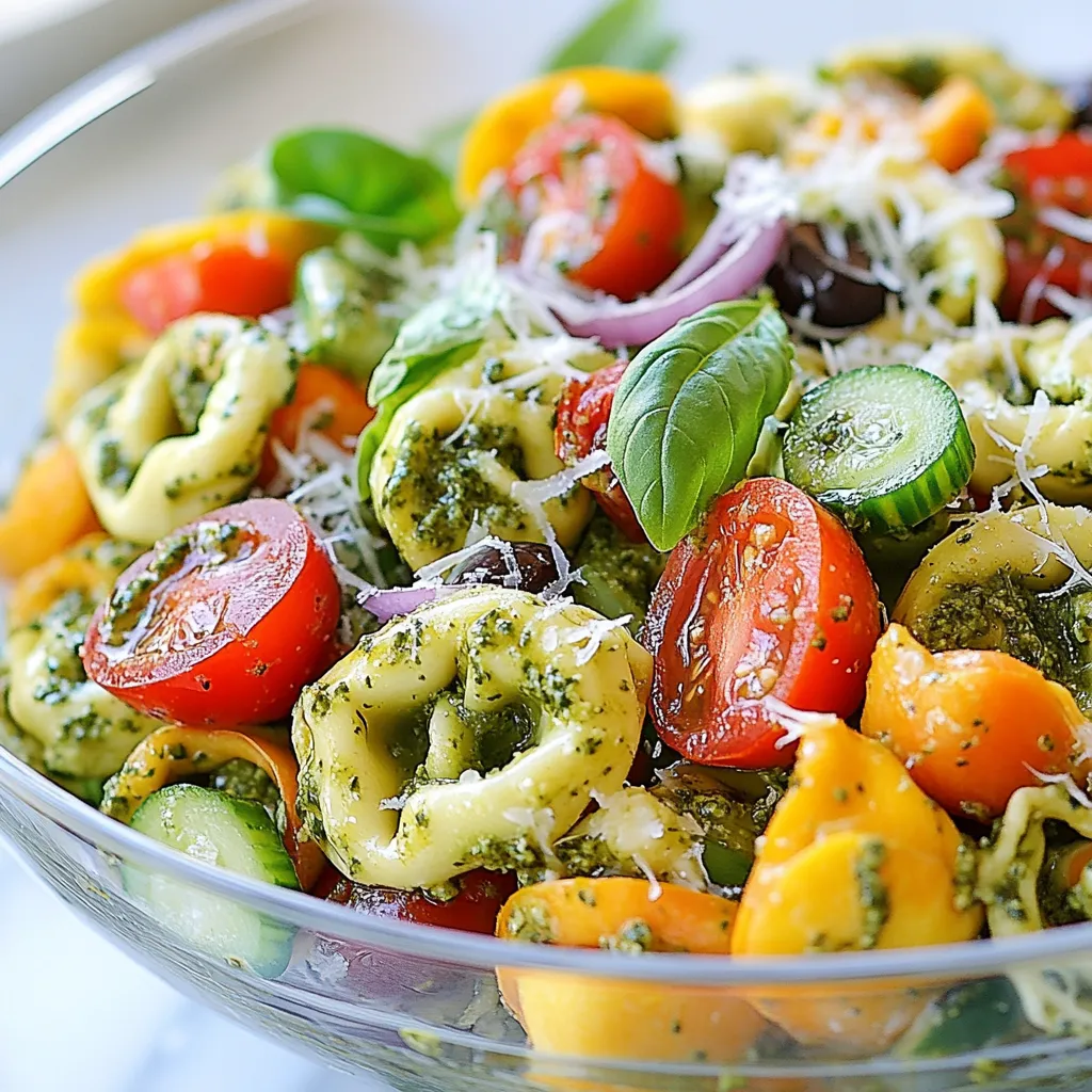 Pesto Tortellini Pasta Salad Frisch und Einfach Zubereiten