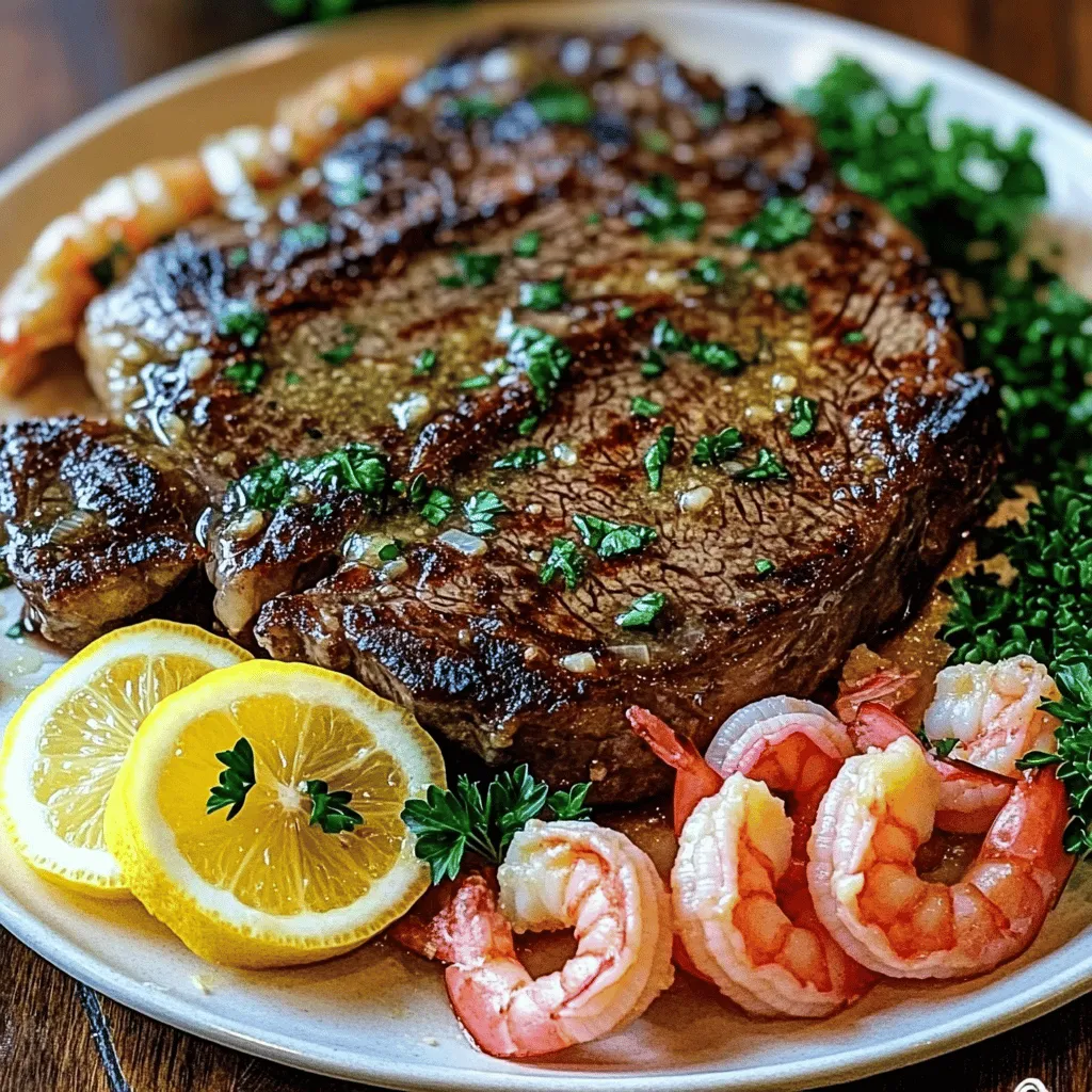 Valentine&#8217;s Day Garlic Butter Steak and Shrimp Genuss