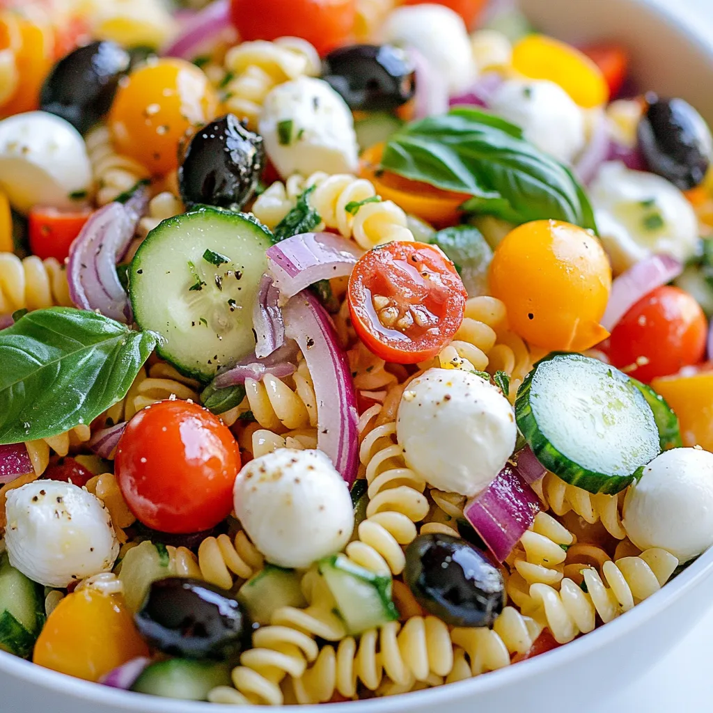 Italienischer Dressing Pasta Salad Frisch und Einfach
