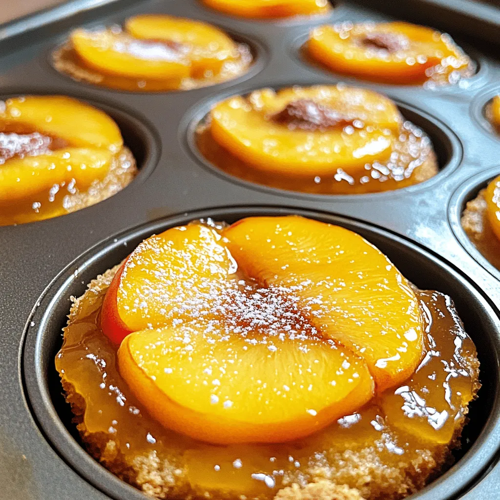 Pfirsich-Upside-Down-Mini-Kuchen Einfaches Rezept