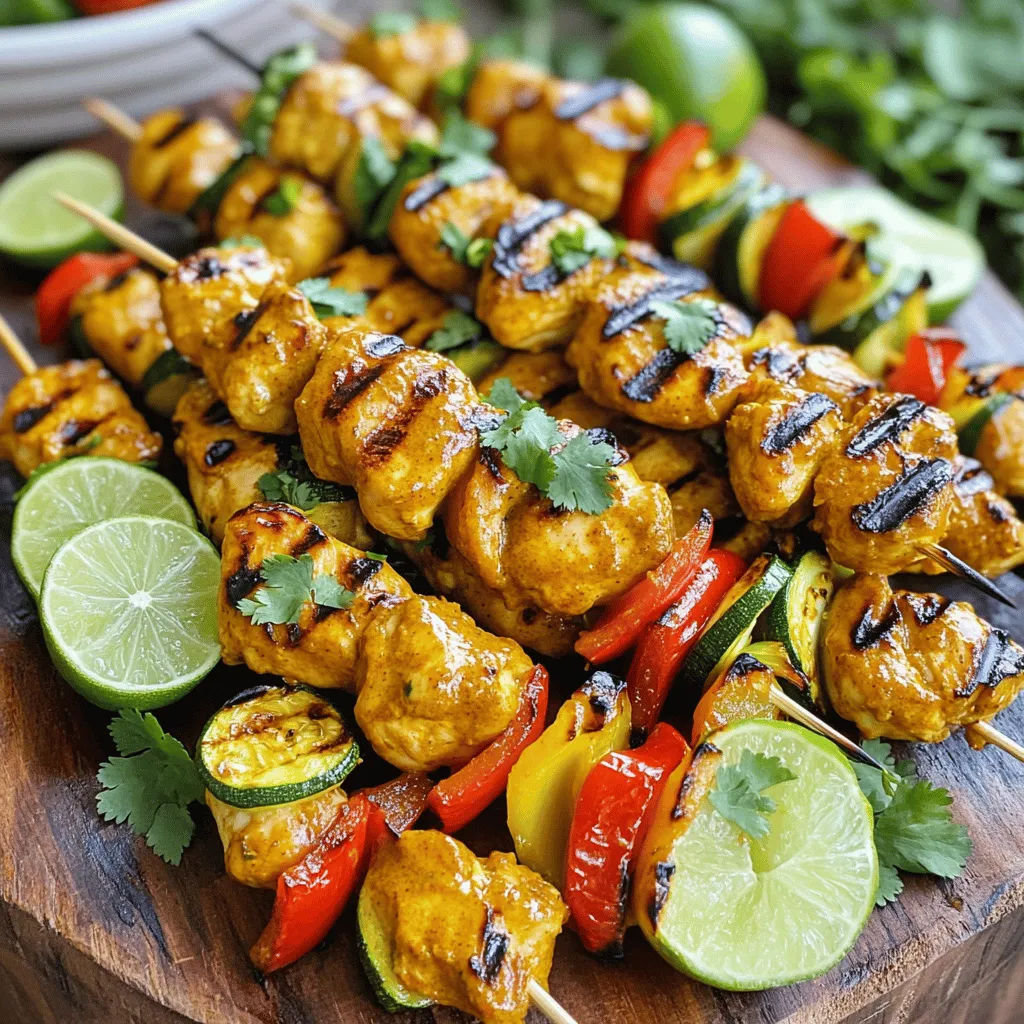 Thai Curry Chicken Skewers Einfaches und leckeres Rezept