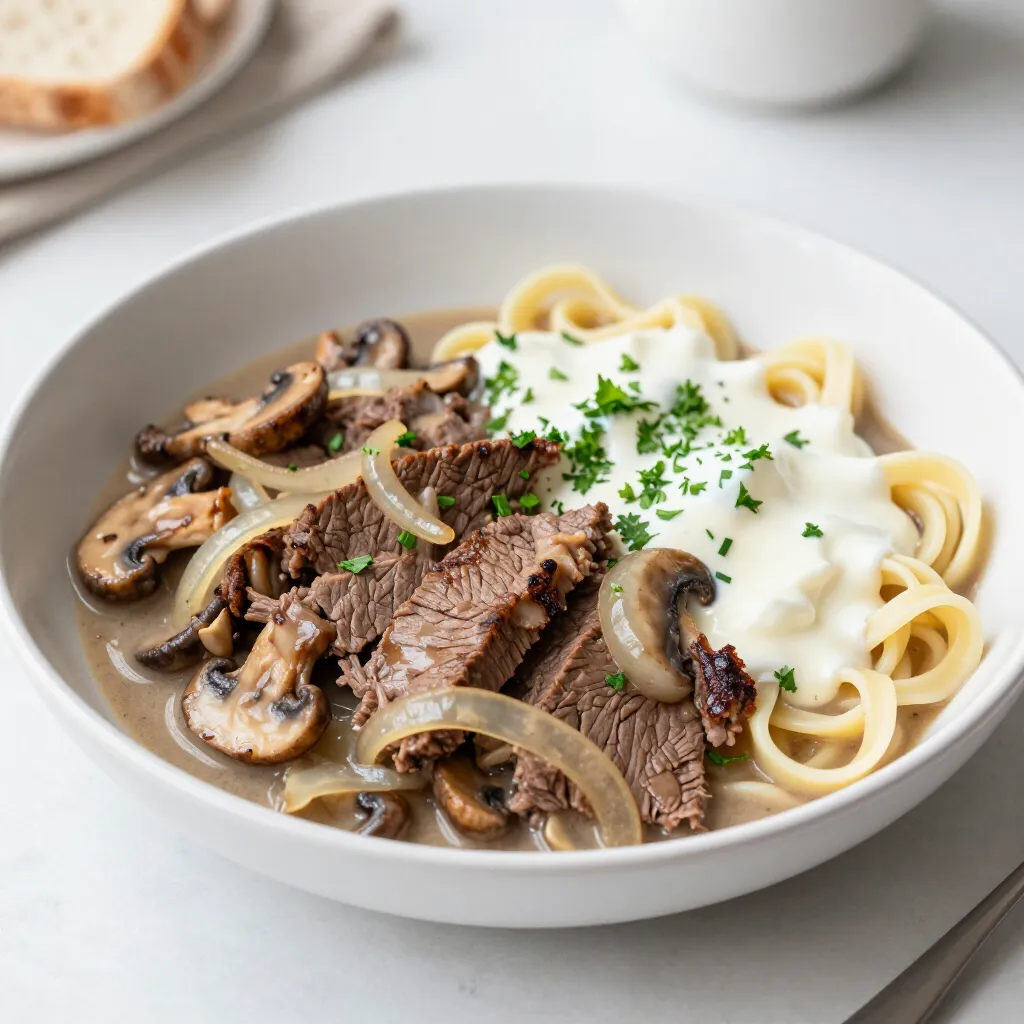 Schnelles Instant Pot Beef Stroganoff Einfaches Rezept