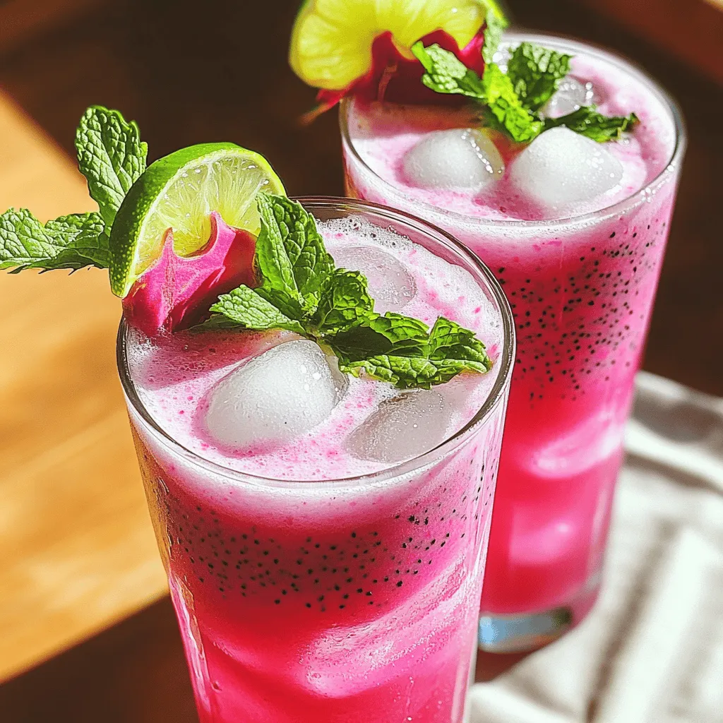 Erfrischender Dragon Fruit Coconut Cooler für den Sommer