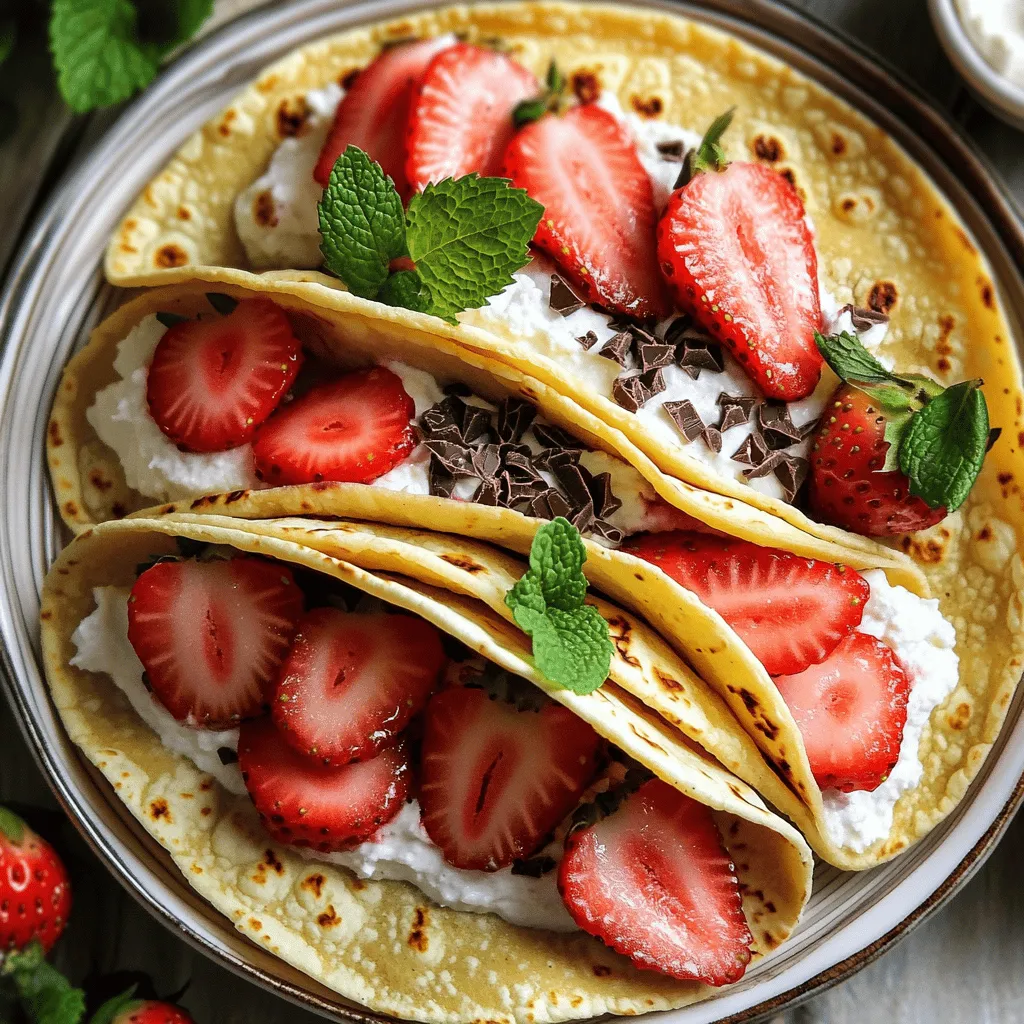 Für diese leckeren Erdbeer-Cheesecake-Tacos brauchen wir einige wichtige Zutaten. Hier ist die Liste: