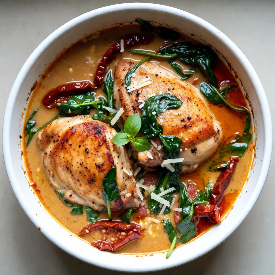 Cremiges One-Pot Tuscan Chicken Einfaches Gericht