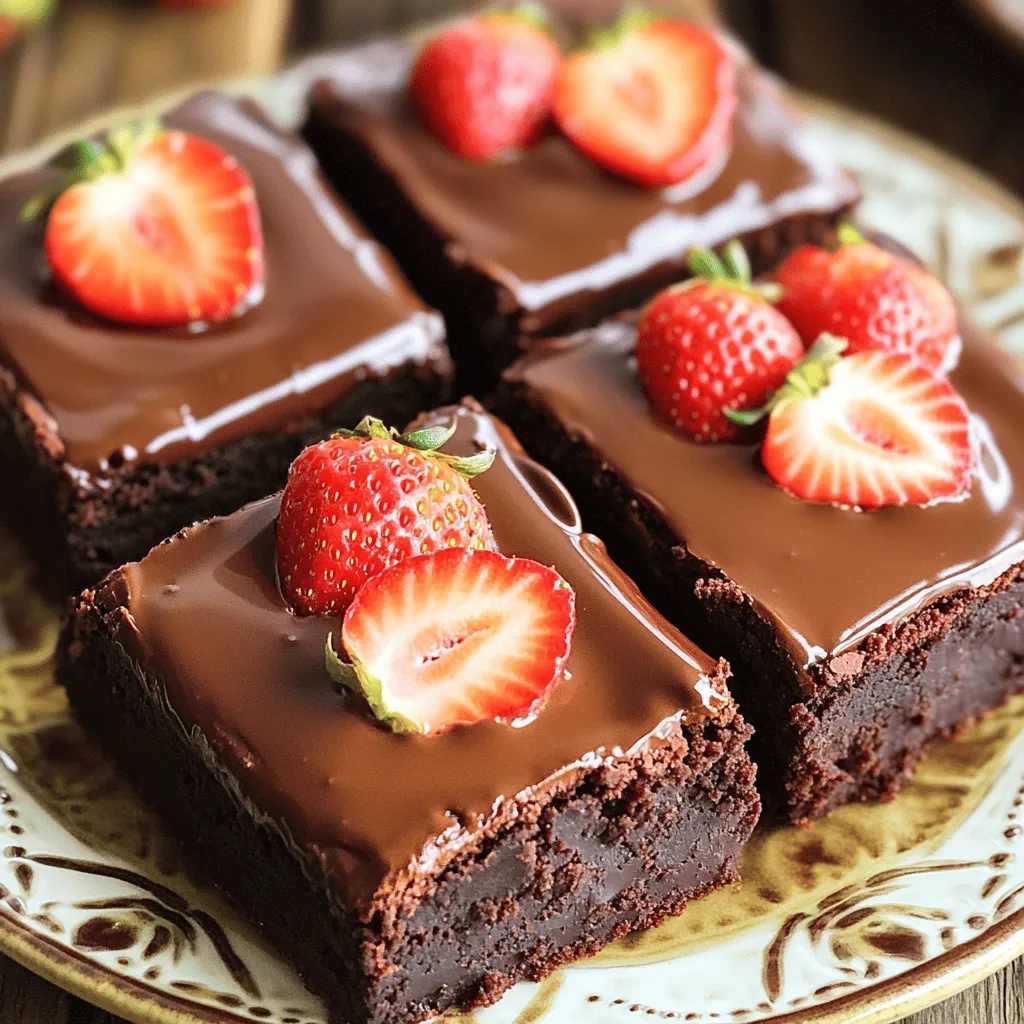Schokoladenüberzogene Erdbeer-Brownies Genuss Pur