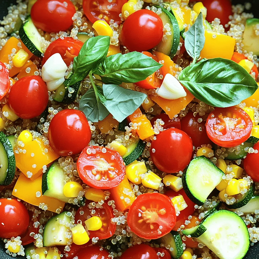 Sommer Veggie Quinoa Skillet Gesunde und frische Mahlzeit