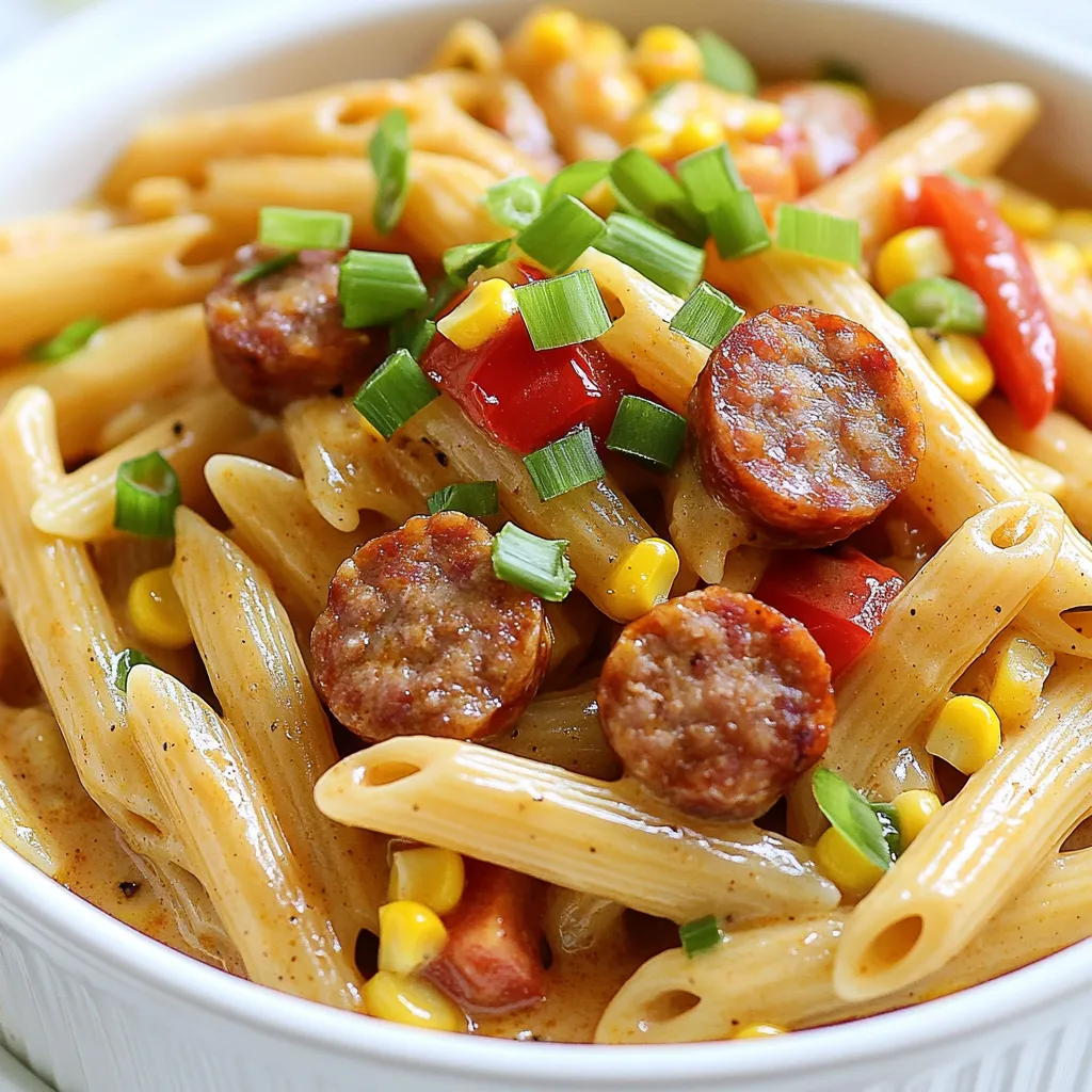 Einfaches One Pot Cajun Sausage Pasta Rezept