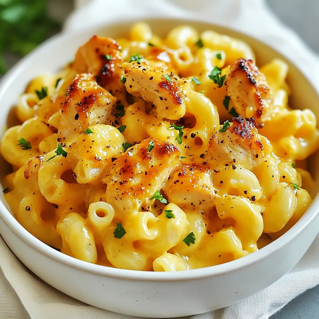 Honig Pfeffer Hähnchen Mac und Käse Köstlichkeit
