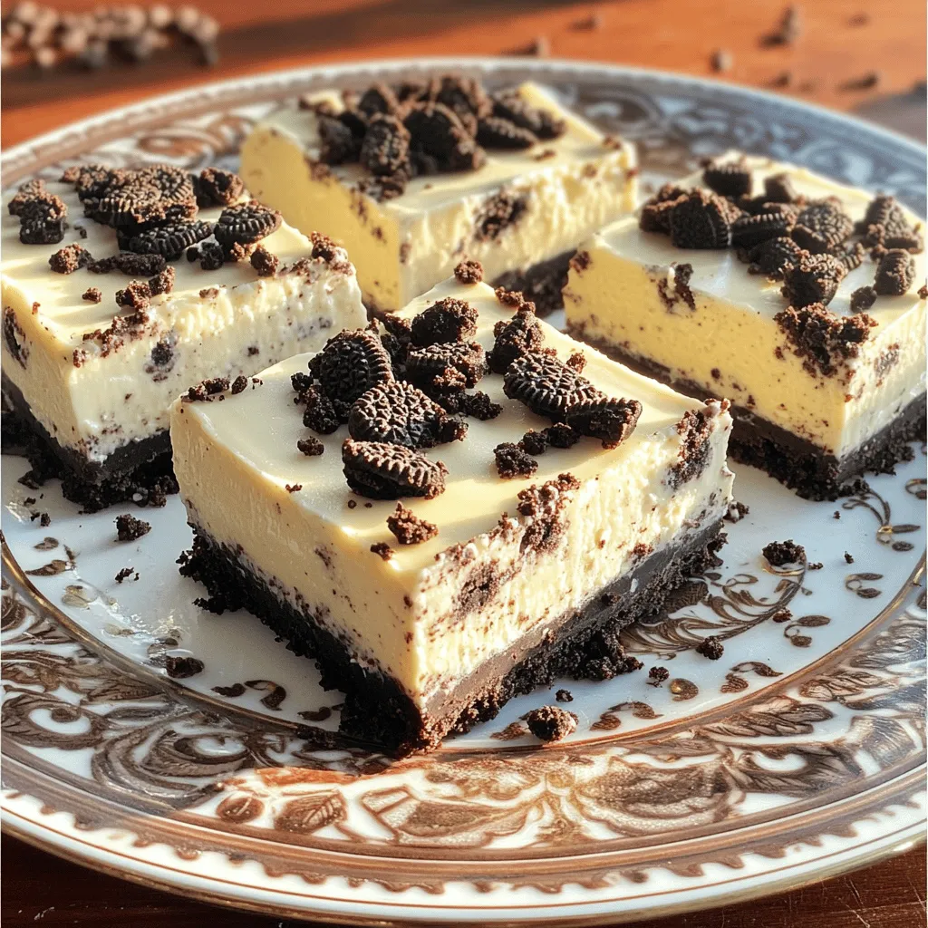 No-Bake Oreo Cheesecake Bars Einfach und Köstlich