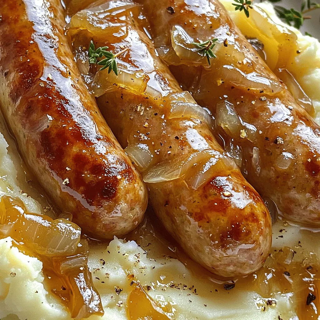 Bangers and Mash mit Zwiebelsoße Köstliches Rezept