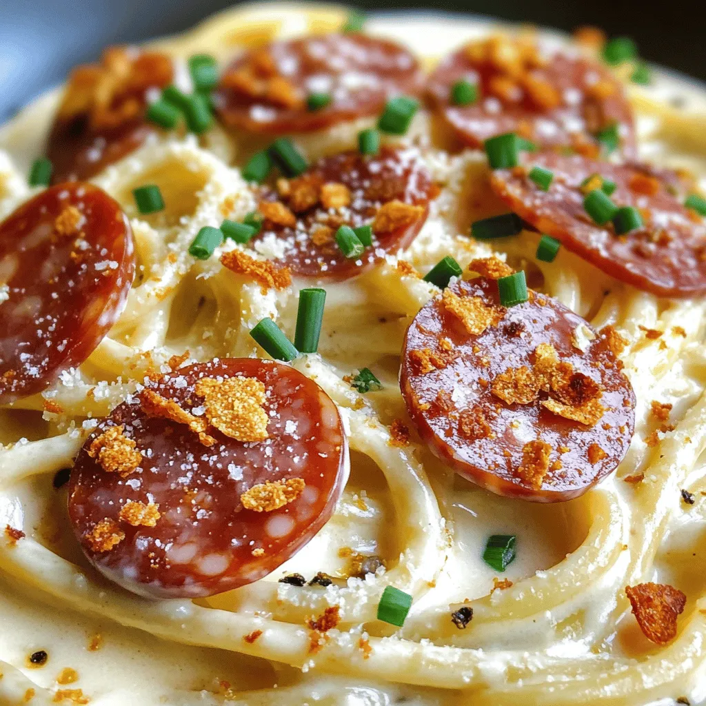 Cremiger Cajun Alfredo mit Räuchersalami Genuss