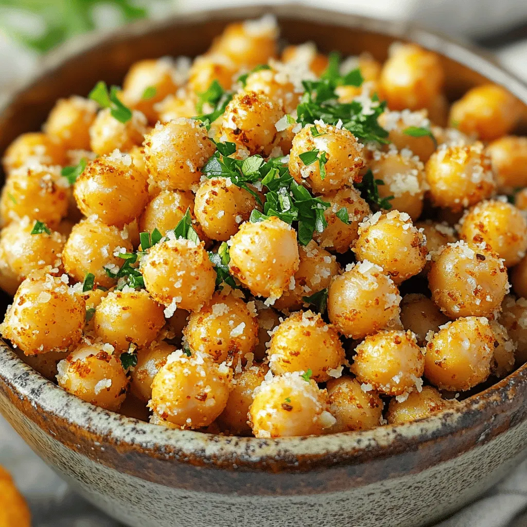 Krosse Air Fryer Knoblauch Parmesan Kichererbsen Rezept