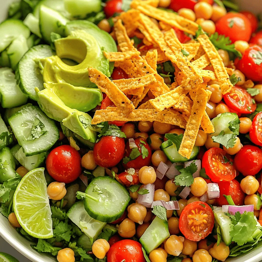 Spicy Chickpea Crunch Salad Frisch und Knusprig