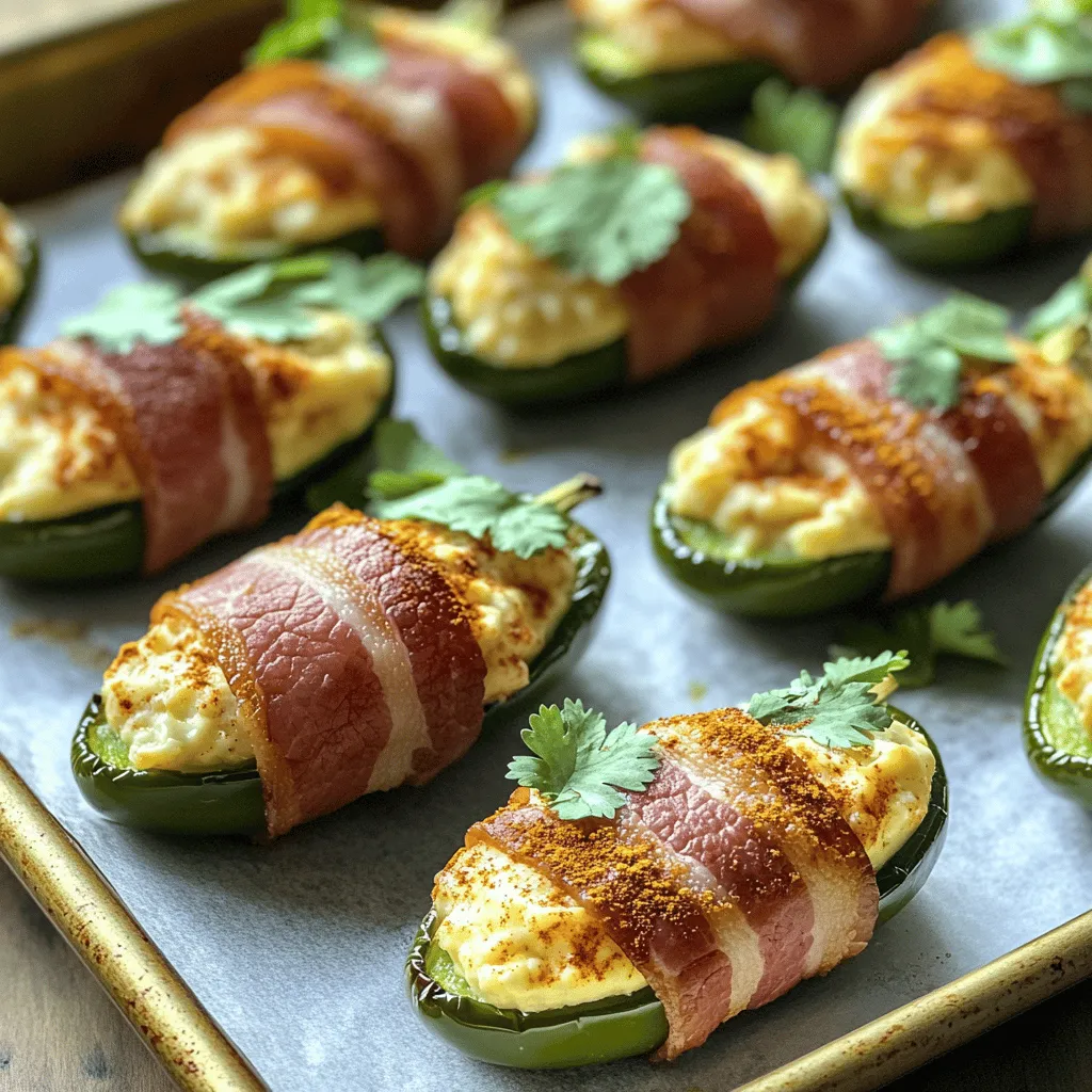 - 12 Scheiben Bacon - 12 kleine Jalapeños, halbiert und entkernt - 1 Paket (226 g) Frischkäse, weich - 1 Tasse geriebener Cheddar-Käse - 2 Teelöffel Chipotle-Pulver - 1 Teelöffel Knoblauchpulver - ¼ Tasse frischer Koriander, gehackt - Salz und Pfeffer nach Geschmack Um diese köstlichen Spicy Chipotle Breakfast Pigshots zuzubereiten, brauchen wir ein paar Hauptzutaten. Zuerst nehmen wir 12 Scheiben Bacon. Der Bacon gibt einen tollen Geschmack und macht die Pigshots knusprig. Dann benötigen wir 12 kleine Jalapeños. Diese müssen halbiert und entkernt werden, damit die Füllung gut hineinpasst. Als Nächstes kommt der weiche Frischkäse. Er sorgt für eine cremige Textur und einen tollen Geschmack. Die Gewürze sind ebenso wichtig. Eine Tasse geriebener Cheddar-Käse bringt einen würzigen Biss. Das Chipotle-Pulver gibt den Pigshots die richtige Schärfe. Fügen Sie auch einen Teelöffel Knoblauchpulver hinzu, um das Aroma zu verstärken. Für die Garnierung verwenden wir ¼ Tasse frischen Koriander, der frisch und grün ist. Er sieht nicht nur toll aus, sondern schmeckt auch gut. Vergessen Sie nicht, Salz und Pfeffer nach Geschmack hinzuzufügen. Diese Zutaten machen die Pigshots noch besser. Das ist alles, was Sie brauchen! Es ist einfach und macht Spaß, diese Pigshots zuzubereiten.Heize deinen Ofen auf 200 °C vor. Lege ein Backblech mit Backpapier aus. Das hilft beim Reinigen. In einer großen Schüssel vermische den weichen Frischkäse, den geriebenen Cheddar-Käse, Chipotle-Pulver, Knoblauchpulver, Zwiebelpulver, geräuchertes Paprika-Pulver, sowie Salz und Pfeffer. Mische alles gut. Du willst eine glatte Käsesauce haben. Nimm jede Jalapeño-Hälfte und fülle sie mit der Käsesauce. Nutze einen Löffel oder einen Spritzbeutel, um es einfacher zu machen. Wickel dann jede gefüllte Jalapeño mit einer Scheibe Bacon ein. Achte darauf, dass die Füllung gut gesichert ist. Wenn nötig, benutze einen Zahnstocher. So bleibt der Bacon an Ort und Stelle. Lege die mit Bacon umwickelten Jalapeños auf das Backblech. Achte darauf, dass die Schnittfläche nach oben zeigt. Backe die Pigshots für 20-25 Minuten. Der Bacon sollte knusprig und goldbraun sein. Nach dem Backen nimm das Blech aus dem Ofen und lass die Pigshots kurz abkühlen. Garniere sie mit frischem, gehacktem Koriander und serviere sie warm. So schmecken sie am besten.Um den Bacon perfekt knusprig zu machen, stelle den Ofen auf 200 °C (400 °F) ein. Die optimale Backzeit für die Pigshots liegt bei 20 bis 25 Minuten. Achte darauf, dass der Bacon schön goldbraun ist. Wenn du dickeren Bacon wählst, verlängert sich die Backzeit. Dünner Bacon wird schneller knusprig, also behalte ihn im Auge. Wähle hochwertigen Bacon für den besten Geschmack. Bio-Bacon hat oft mehr Geschmack. Achte auf Bacon ohne Zusatzstoffe. Das macht deine Pigshots noch gesünder. Du kannst die Füllung ganz nach deinem Geschmack anpassen. Statt Cheddar kannst du auch Gouda oder Feta verwenden. Probiere verschiedene Gewürze aus, wie Pfeffer oder italienische Kräuter. Wenn du es milder magst, lass das Chipotle-Pulver weg oder reduziere die Menge. Für eine vegetarische Option nimm anstelle von Bacon Zucchini oder Auberginen. Fülle sie mit der gleichen Käsesauce. Das gibt dir eine leckere, fleischlose Variante. Die Pigshots passen gut zu vielen Beilagen. Serviere sie mit frischem Brot oder einem grünen Salat. Auch Dips wie Salsa oder Guacamole passen hervorragend dazu. Diese Snacks sind ideal für Partys oder als Vorspeisen. Denke daran, Pigshots bei Brunch-Partys anzubieten. Sie sind ein Hit bei jedem Frühstück oder Brunch. Du kannst sie auch als Snack für einen Filmabend servieren. Sie sind einfach lecker und kommen immer gut an. {{image_4}} Für mehr Geschmack können Sie verschiedene Gewürze hinzufügen. Zum Beispiel, probieren Sie Kreuzkümmel oder Cayennepfeffer. Diese geben den Pigshots einen anderen Kick. Sie können auch schärfere Chilischoten verwenden. Habaneros oder Serrano-Chilis erhöhen die Schärfe. Achten Sie darauf, die Menge anzupassen, damit es nicht zu scharf wird. Eine süße Note macht die Pigshots besonders. Kombinieren Sie sie mit BBQ-Sauce oder Honig. Die Süße passt perfekt zur Schärfe der Jalapeños. Experimentieren Sie auch mit verschiedenen Käsesorten. Gouda oder Blauschimmelkäse bringen neue Aromen. Diese Variationen machen die Pigshots noch interessanter. Nutzen Sie saisonale Zutaten für Ihre Pigshots. Im Herbst sind Kürbis und Süßkartoffeln toll. Diese machen die Füllung herzhaft und reichhaltig. Im Sommer können Sie frische Kräuter oder Tomaten hinzufügen. Sie verleihen den Pigshots eine frische Note. Diese Anpassungen machen das Gericht das ganze Jahr über lecker. Die Pigshots sind im Kühlschrank für bis zu drei Tage haltbar. Lagern Sie sie in einem luftdichten Behälter. So bleiben sie frisch und lecker. Um Pigshots einzufrieren, lassen Sie sie zuerst abkühlen. Wickeln Sie jede Portion in Frischhaltefolie. Legen Sie sie dann in einen Gefrierbeutel. So bleiben sie bis zu drei Monate frisch. Wenn Sie die Pigshots aufwärmen möchten, nehmen Sie sie aus dem Gefrierfach. Lassen Sie sie im Kühlschrank über Nacht auftauen. Danach können Sie sie im Ofen bei 180 °C (350 °F) für etwa 15 Minuten aufwärmen. So werden sie wieder knusprig. Haben Sie Reste von den Pigshots? Sie können sie in einem Omelett verwenden. Einfach die Pigshots klein schneiden und mit Eiern mischen. Eine andere Idee ist, sie in einen Burrito zu packen. Auch als Beilage zu Salaten sind die Pigshots lecker. Kombinieren Sie sie mit frischem Gemüse und einem Dressing. Die Möglichkeiten sind endlos! Pigshots sind ein köstliches Gericht, das aus Jalapeños und Bacon besteht. Sie kommen ursprünglich aus den USA. Diese leckeren Snacks sind sehr beliebt bei Grillpartys. Die Idee ist, Jalapeños mit einer würzigen Käsemischung zu füllen und sie dann mit Bacon zu umwickeln. Es gibt viele Variationen. Einige nutzen verschiedene Käsesorten oder Füllungen. Die Kombination aus dem rauchigen Bacon und der Schärfe der Jalapeños macht sie zu einem Hit. Die Schärfe hängt von den Jalapeños ab. Diese Paprika haben eine mittlere Schärfe. Wenn du es milder magst, kannst du die Samen entfernen. Chipotle-Pulver fügt auch eine rauchige Schärfe hinzu. Wenn du mehr Schärfe willst, benutze mehr Chipotle. Du kannst die Menge nach deinem Geschmack anpassen. Eine gute Idee ist, die Füllung vor dem Füllen der Jalapeños zu probieren. So findest du die richtige Balance für dich. Ja, es gibt Alternativen zu Jalapeños. Du kannst auch süße Paprika verwenden, um es milder zu machen. Eine andere gute Wahl sind Poblano-Paprika. Diese sind etwas größer und weniger scharf. Du kannst sie auch leicht füllen. Eine weitere Option sind kleine Zucchini oder Champignons. Diese Gemüse geben einen neuen Geschmack und sind ebenfalls lecker. Experimentiere mit verschiedenen Gemüsesorten, um deinen perfekten Pigshot zu finden. Für das vollständige Rezept sieh dir die Anleitung an. Pigshots sind ein köstliches Gericht aus Bacon, Jalapeños und Frischkäse. Wir haben die Hauptzutaten, Zubereitungsschritte und Tipps besprochen. Mit Variationen und Lagerungshinweisen wird jede Mahlzeit zum besonderen Erlebnis. Experimentieren Sie mit der Füllung und passen Sie die Schärfe an. Diese Leckerei ist vielseitig und eignet sich für viele Anlässe. Genießen Sie Ihre eigenen Pigshots und teilen Sie die Freude mit Freunden und Familie!