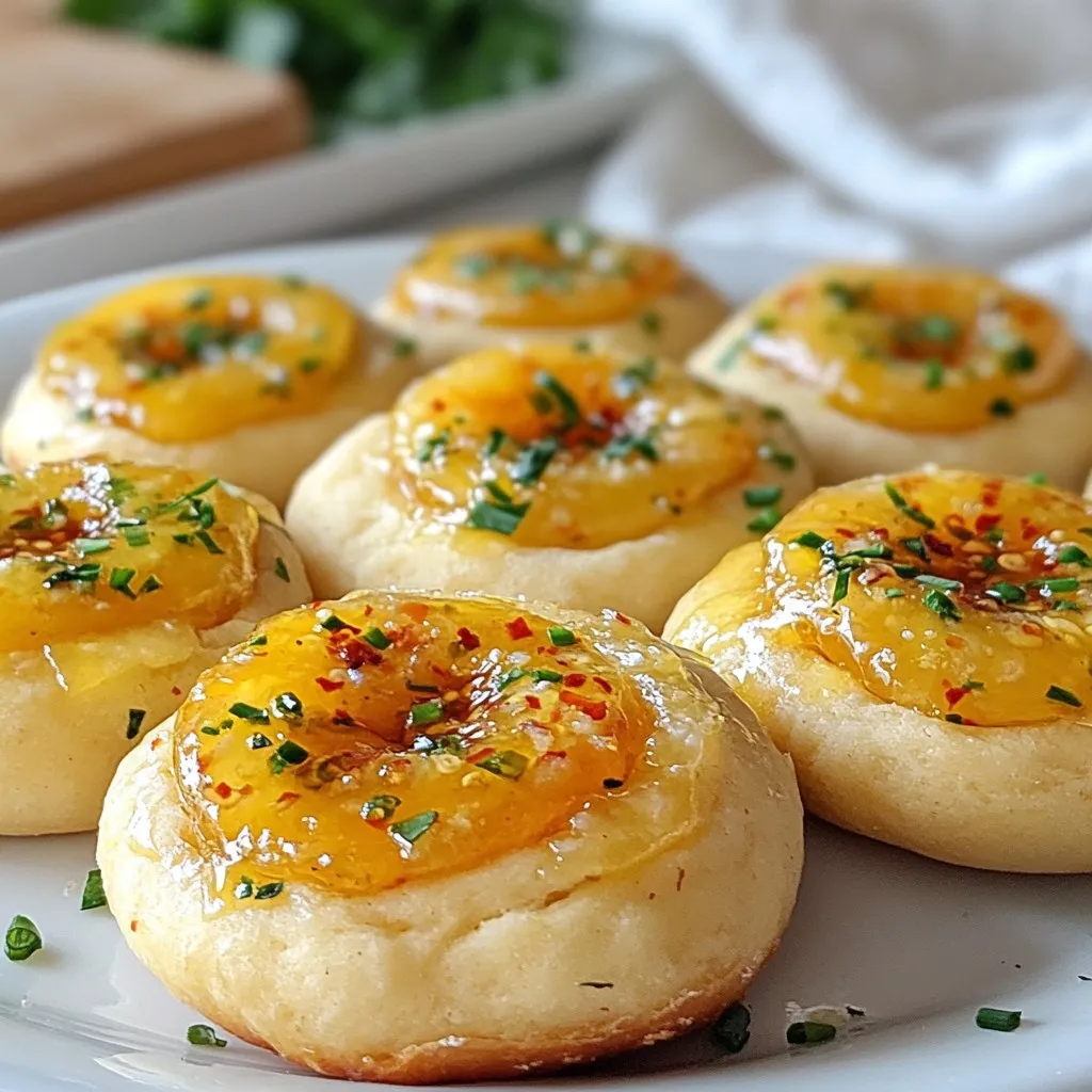 Cheesy Hot Pepper Jelly Thumbprints Köstlicher Snack